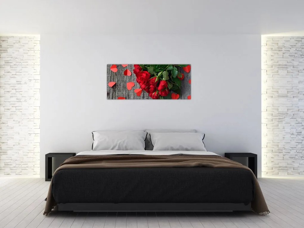 Tablou cu trandafiri (120x50 cm)