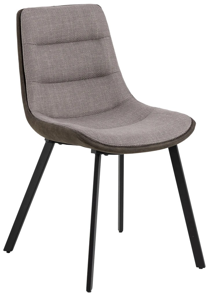MAZZONI EXPORT IDA Taupe Gri Deschis/Antracit Maro (material Basel 34/Preston 96) - SCAUN TAPIȚAT MODERN PENTRU SALON/SUFRAGERIE LOFT