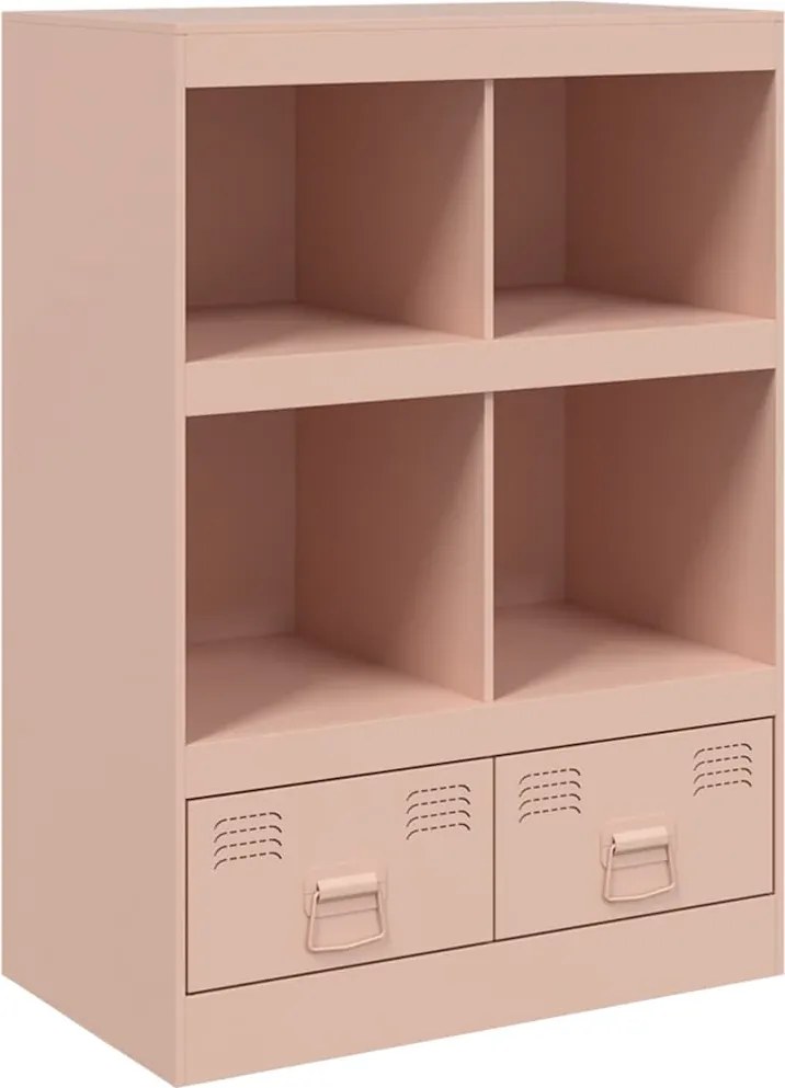 vidaXL Comodă Roz 67x39x95 cm oțel