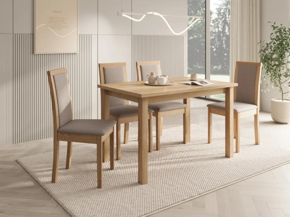 Scaun tapitat, din lemn, Nola IV, ADRK Furniture (Culoare: Sonoma / Opium 99)