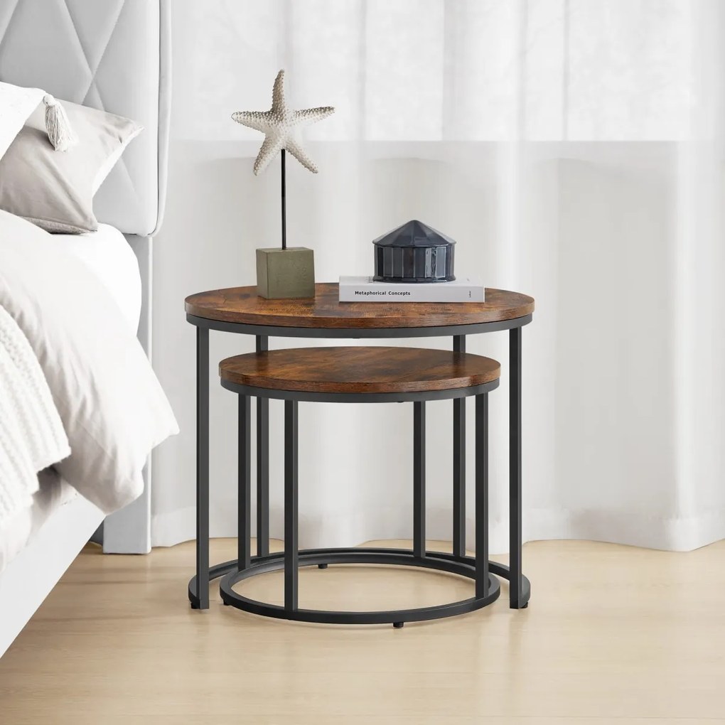 Set de mese de cafea TAYLOR, rustic maro
