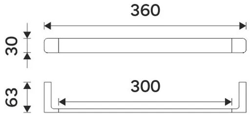 Suport de perete pentru prosoape NIMCO MAC 29035-90 MAYA 36 cm negru mat