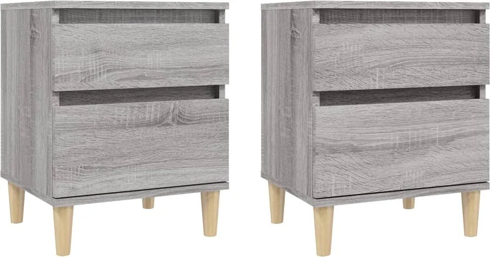 vidaXL Noptiere, 2 buc., gri sonoma, 40x35x50 cm