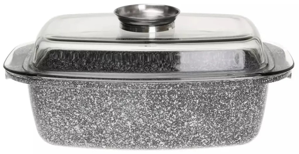 Tava de copt cu capac 4,5L Klausberg KB7365, antiaderenta, invelis marmorat
