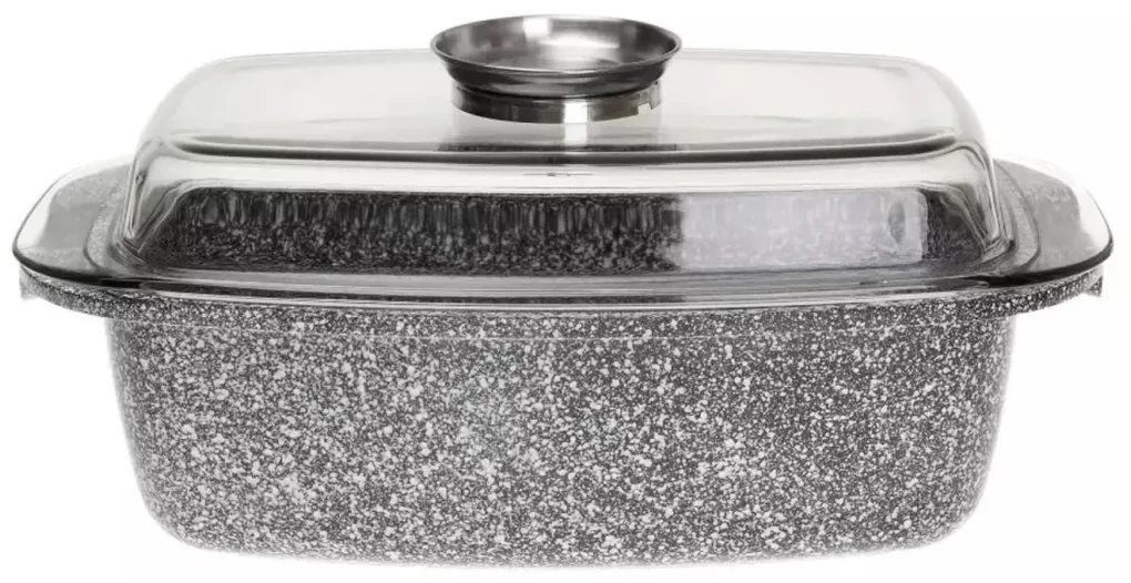 Tava de copt cu capac 4,5L Klausberg KB7365, antiaderenta, invelis marmorat