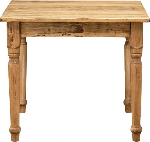 Masa fixa, L90 90 H78 cm, culoare natur antichizat, Lemn Masiv