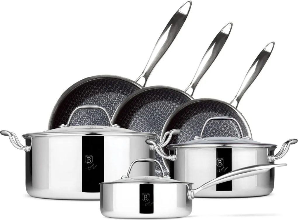Set oale si tigai 9 piese Eternal Berlinger Haus BH 8524, antiaderente, compatibile inductie