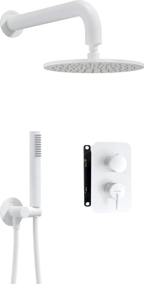 SILIA – Set de Duș Îngropat cu BOX și Cap de Duș Rotund, BXYYAQSM Finisaj Bianco 🚿✨