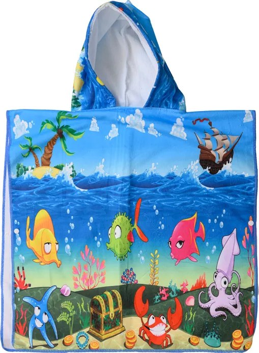 Poncho copii SEA FISH albastru 60 x 90 cm Dimensiune: 60 x 90 cm
