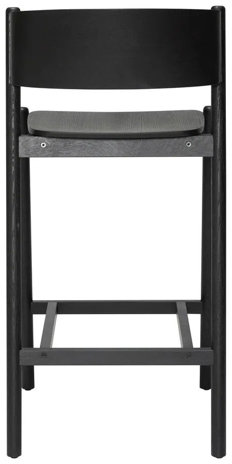 Scaun de bar negru cu aspect de lemn de stejar (înălțime șezut 75 cm) Oblique – Hübsch