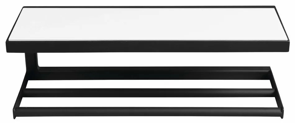 SAPHO Ska401 Raft de perete Ska 45 x 14 x 16 cm,negru mat cu placă MDF albă
