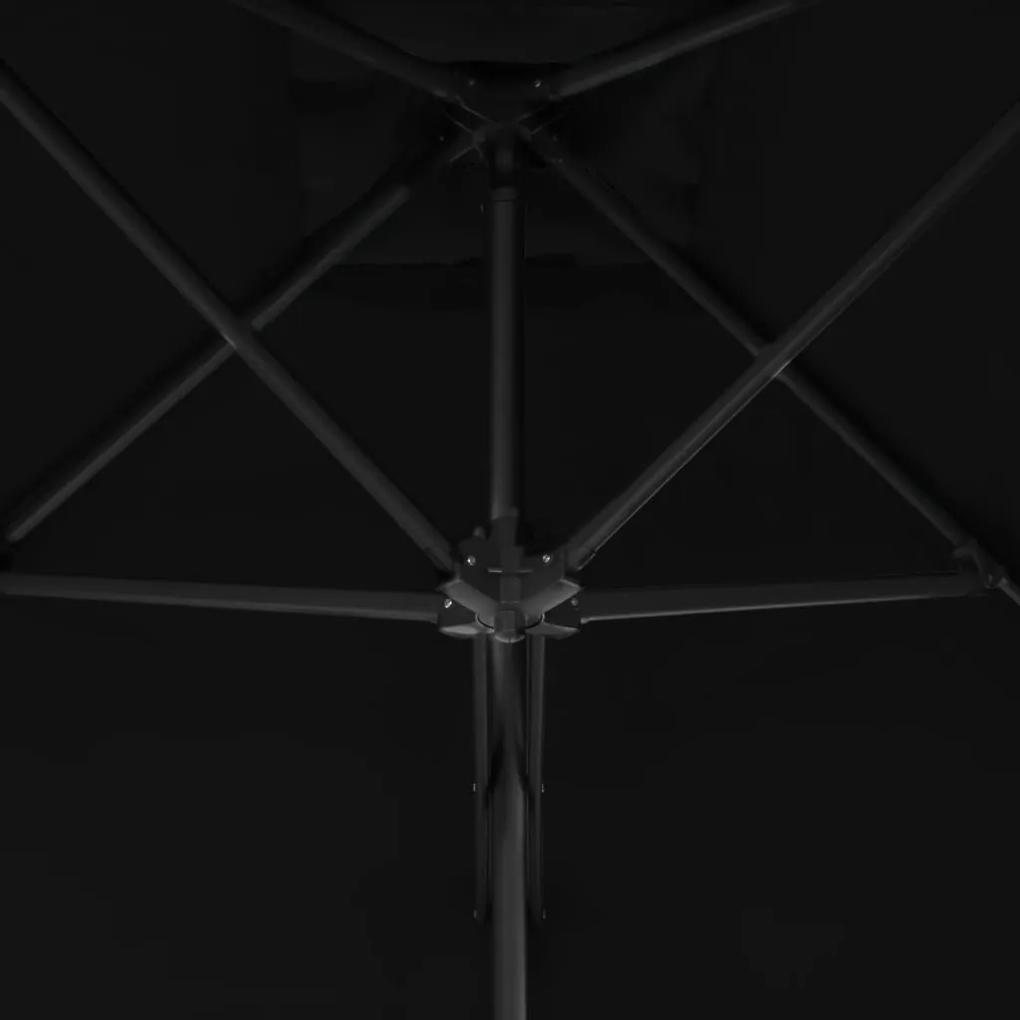 Umbrela de exterior cu stalp din otel, negru, 250x250x230 cm Negru