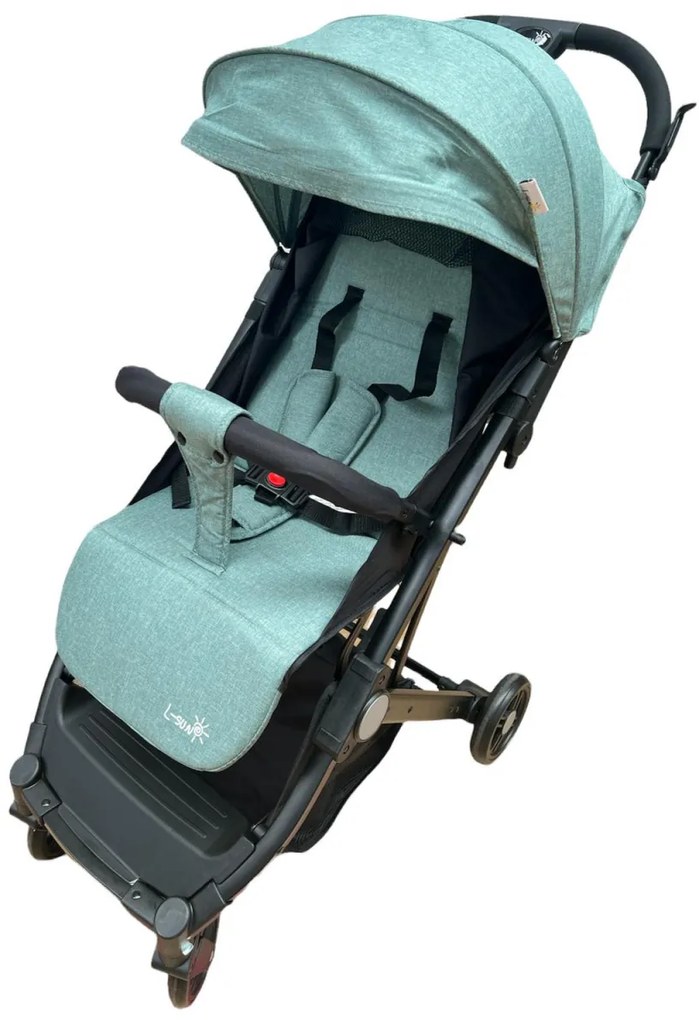 Carucior sport pentru copii, pliere compacta pentru avion cu sistem tip troller - CPC-28-turcoaz