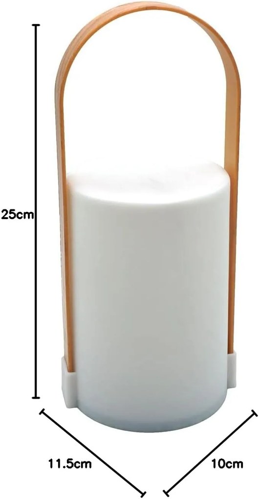 Lampă de birou LED cu mâner LUNARI 25 cm, albă