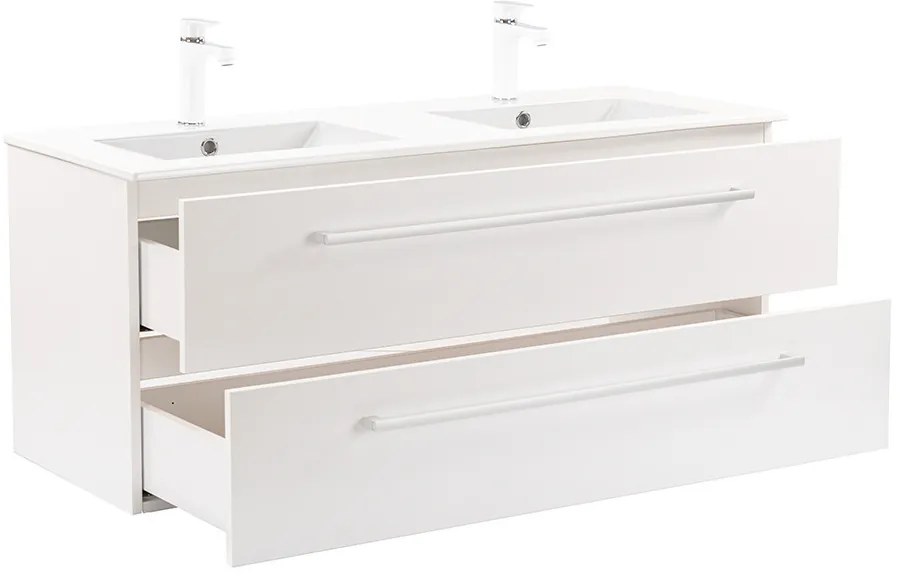 Dulap inferior Vario Clam 120 cu lavoar alb-alb