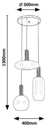 Lustră pe cablu Rabalux 3xE27/60W/230V