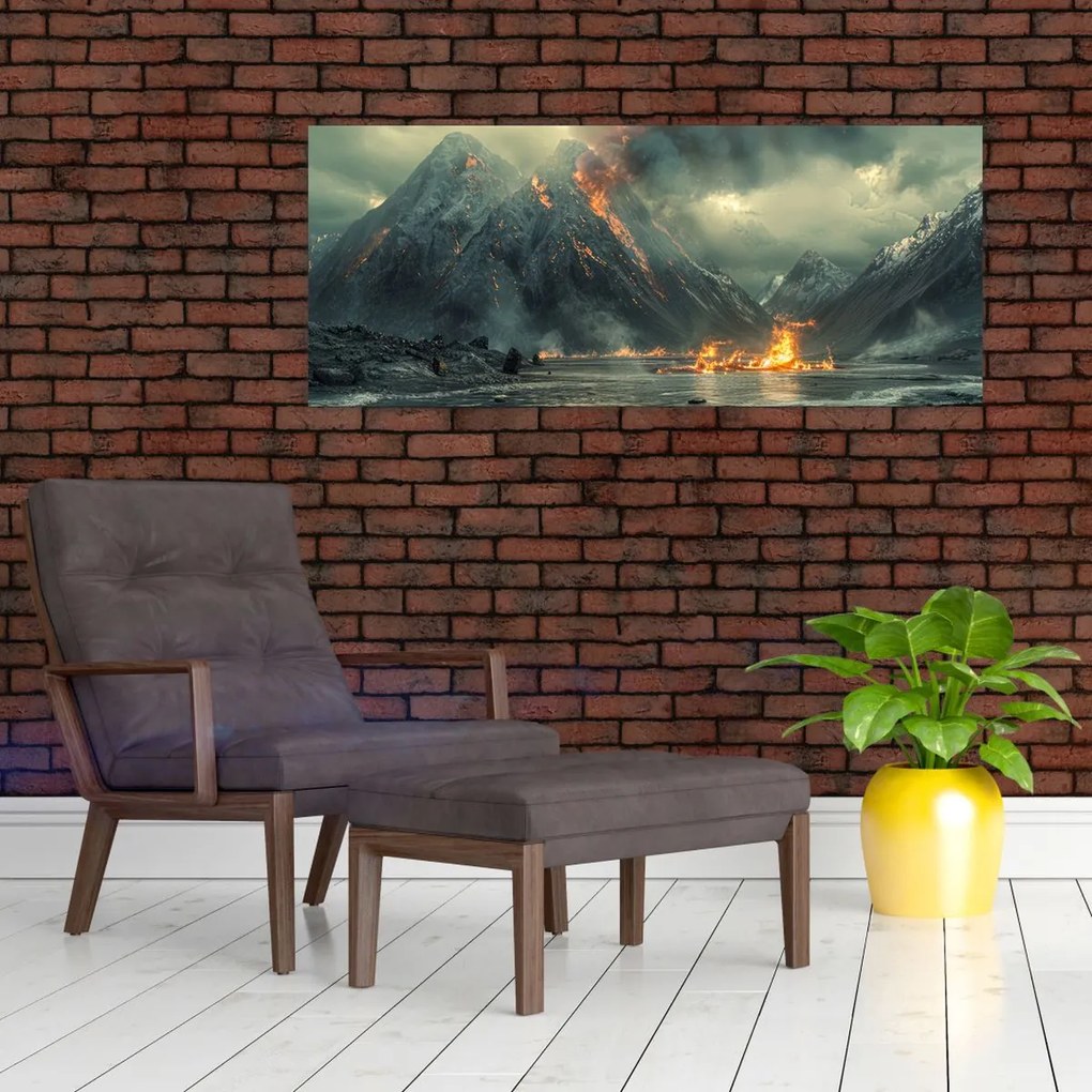 Tablou - Erupție vulcanică (120x50 cm)