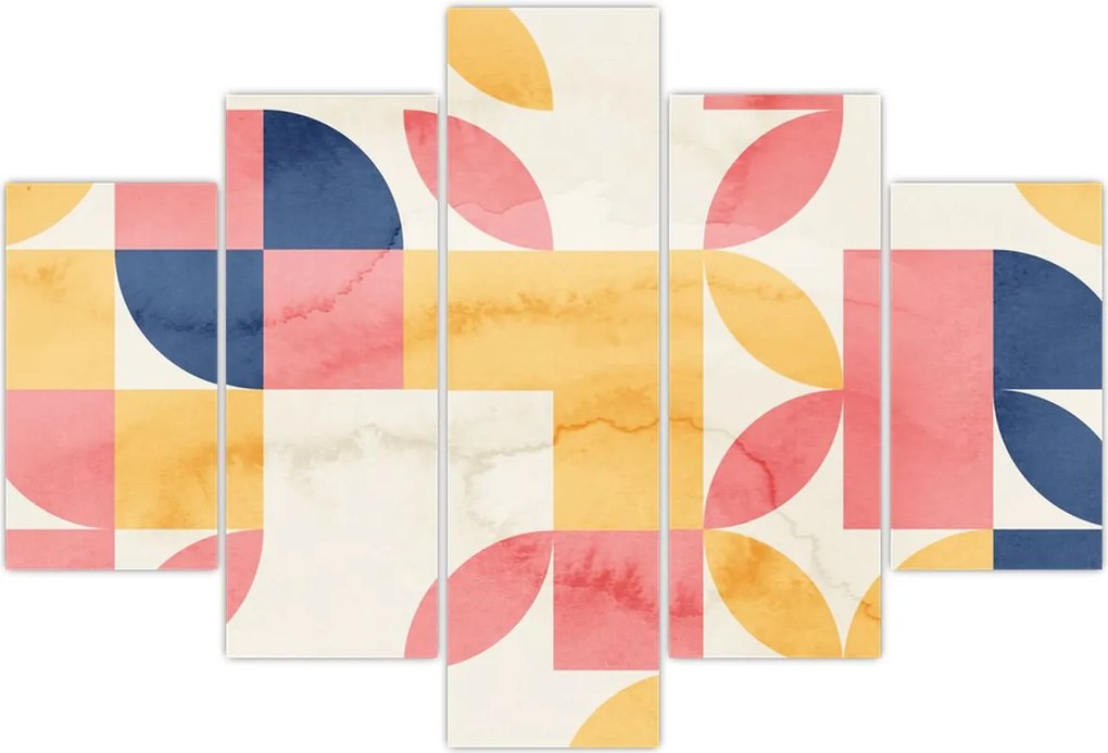 Tablou - Abstracție cu modele retro (150x105 cm)