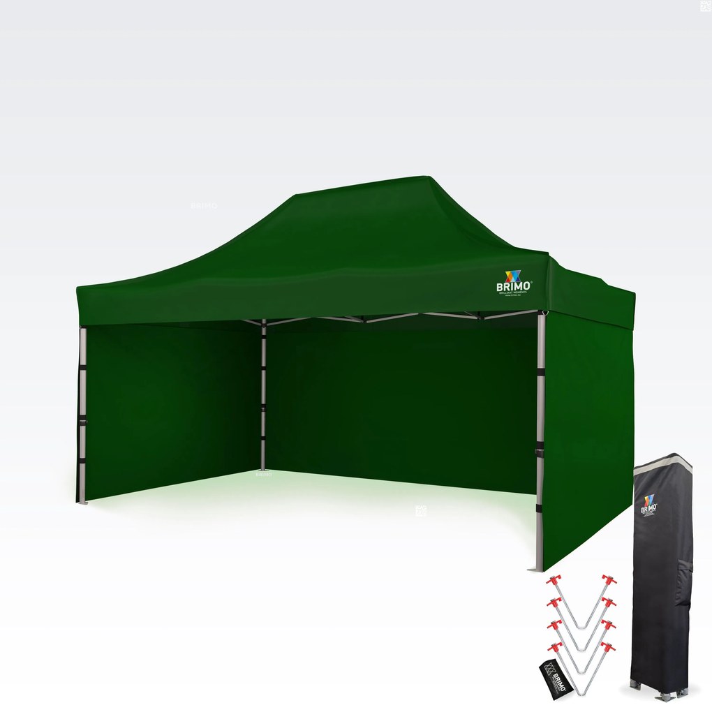 Cort promoțional profesional tip foarfecă 3x4,5m | Profil ALU masiv 1,8mm - cu 3 pereți - Verde