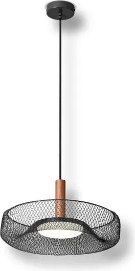 Osram - Lustră LED suspendată pe cablu DECOR MESH LED/18,5W/230V Ø 40 cm negru/lemn de cauciuc