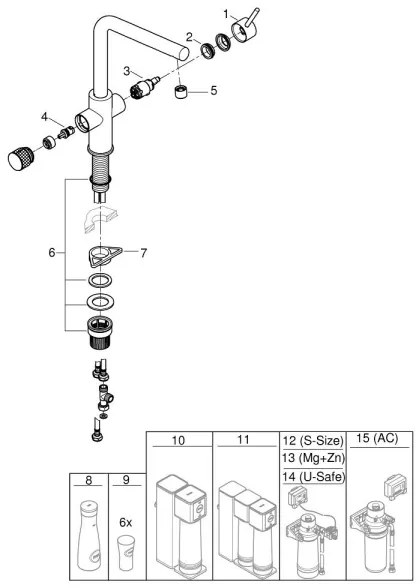 GROHE 30600000 - Baterie pentru chiuvetă BLUE PURE cu pipa în L, crom lucios