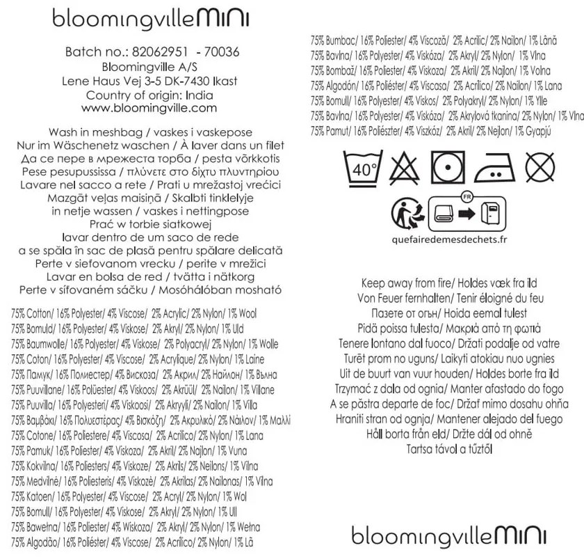 Pătură pentru copii din bumbac reciclat 130x160 cm Fruitta – Bloomingville Mini