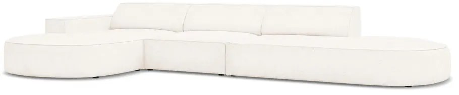 Colțar bej cu tapițerie bouclé (pe partea stângă) Jodie – Micadoni Home