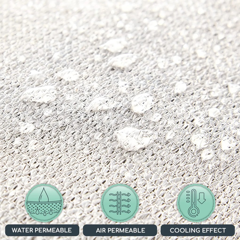 Parasolar dreptunghiular, 3 × 4 m, cu inele de fixare, poliester, respirabil