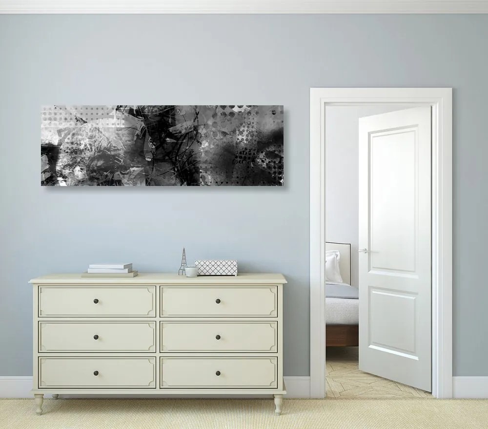 Tablou pictură modernă medială în design alb-negru