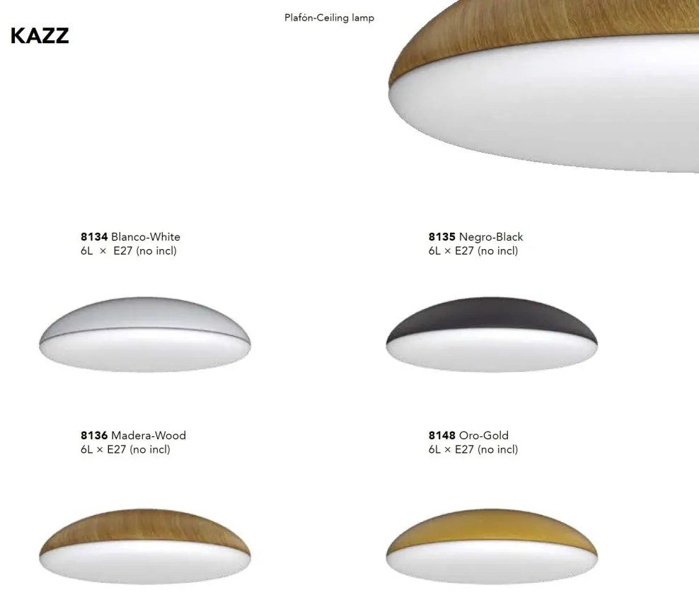 Plafoniera design modern KAZZ 6L alba