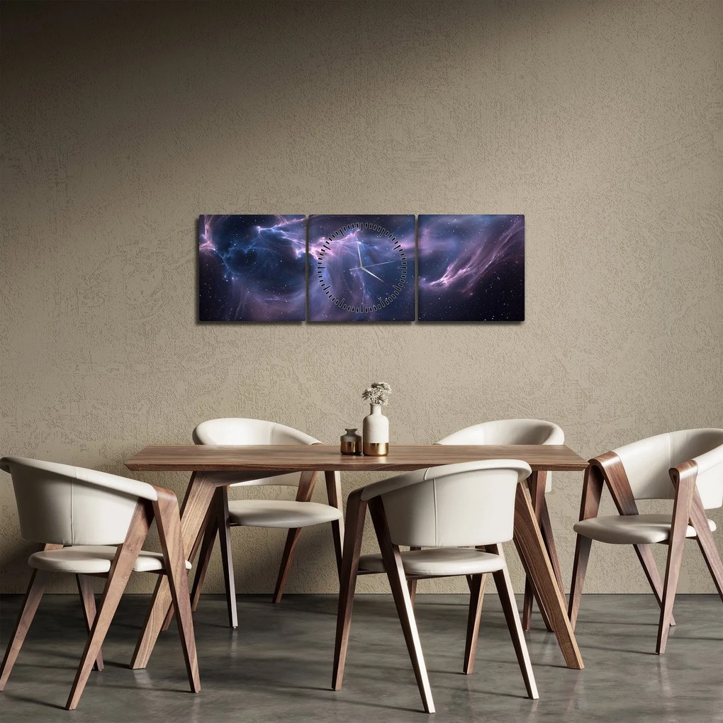 Tablou - Nebuloasa spațială (cu ceas) (90x30 cm)