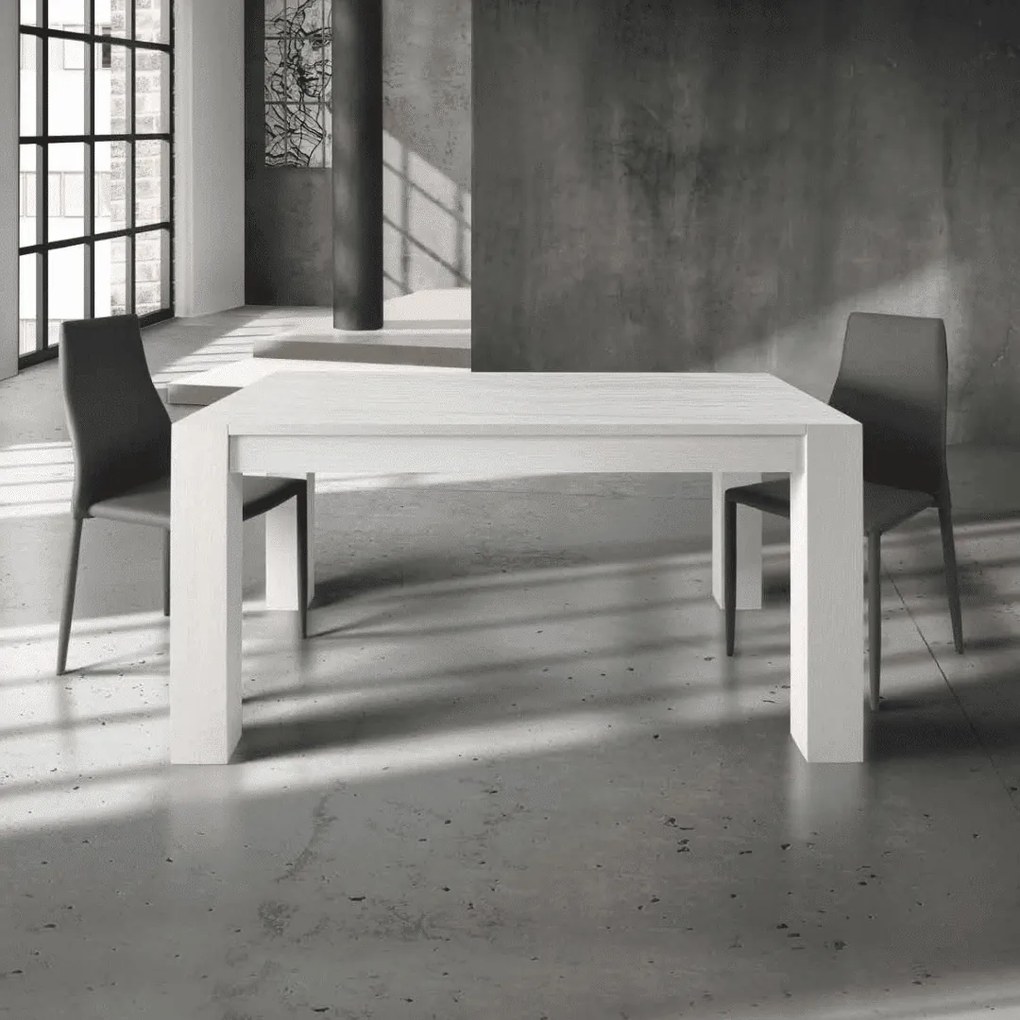 MASA FAVOLA - EXTENSIBILA FINISAJ STEJAR PERIAT - ALB PATINAT - 180 cm / 90 cm / 77 cm