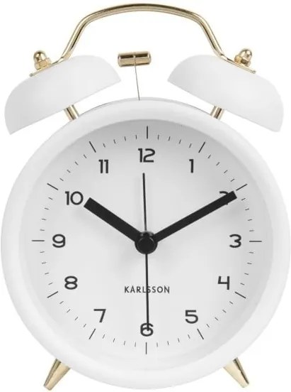 Ceas alarmă Karlsson Classic, alb, ⌀ 10 cm