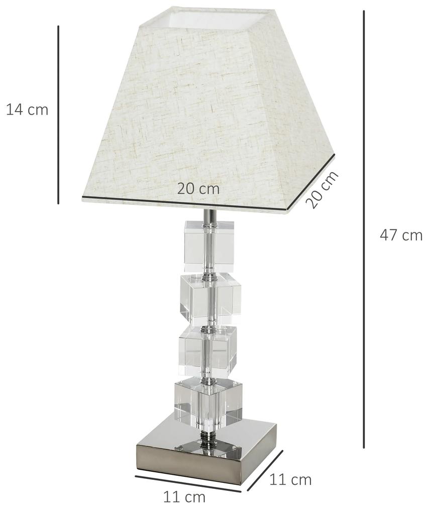 HOMCOM Lampă de Masă Modernă cu Cristale Pivotante, Iluminat Eleganta pentru Noptieră sau Birou, Cuplare E14 | Aosom Romania