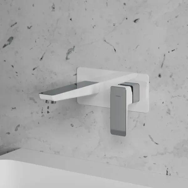 OMNIRES PM7415CRB baterie lavoar incastrabilă PARMA crom/alb