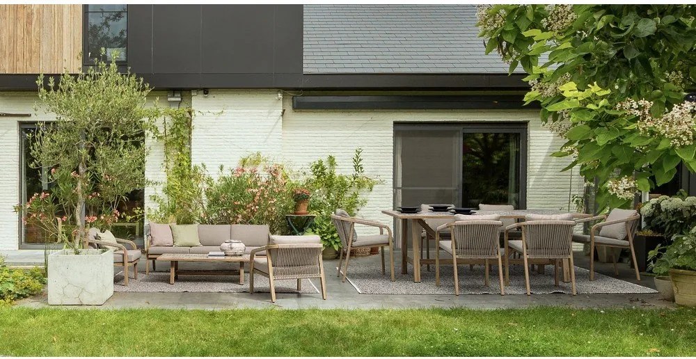 Scaun de grădină în culoare naturală din metal Kalimera – Bizzotto