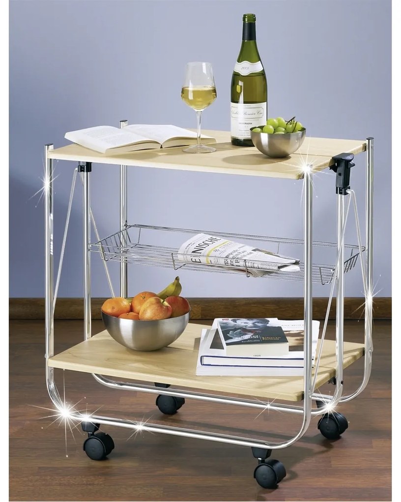 Wenko Cărucior pliabil pentru servit masa DinettDeluxe, 68 × 41 × 70 cm