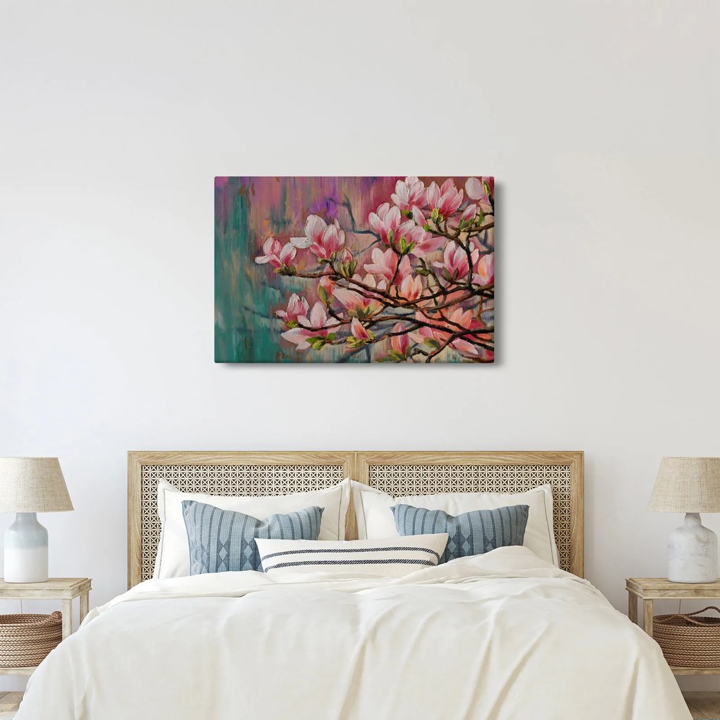Tablou - Pictură în ulei, Sakura în floare (90x60 cm)
