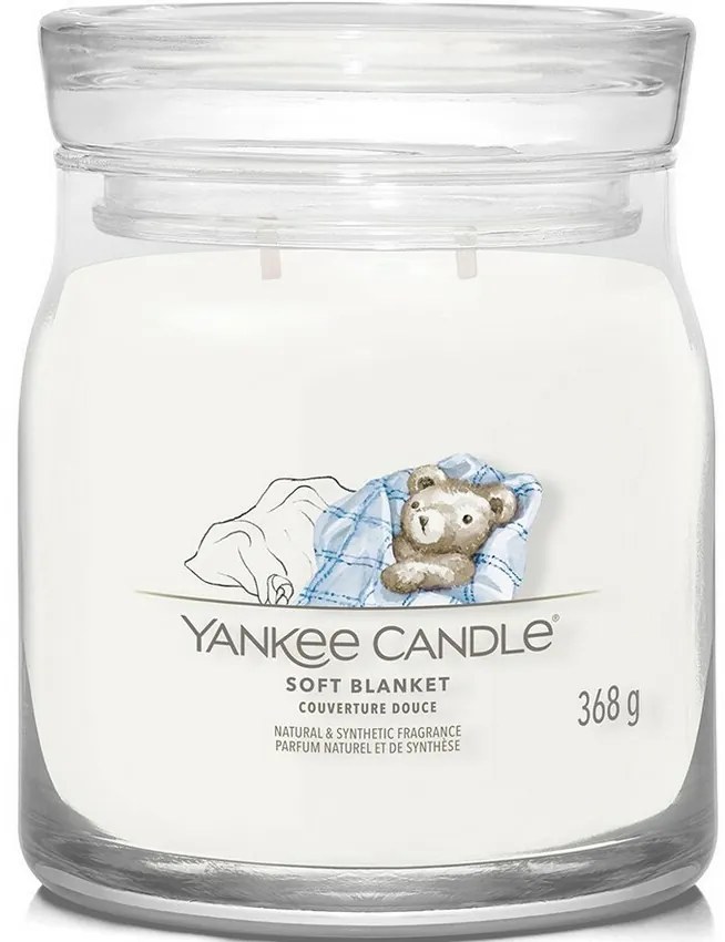 Lumânare parfumată medie Yankee Candle SignatureSoft Blanket, 368 g, M