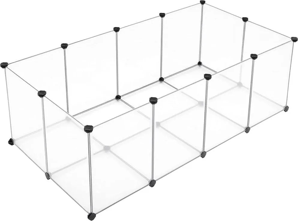 Gard pentru animale mici din plastic transparent BEN, 143x71x47cm, transparent SongmicsHome