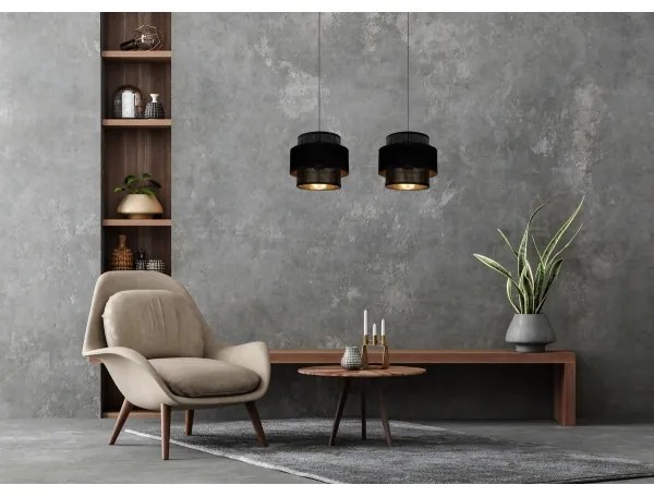 Lustră pe cablu NESS 2xE27/60W/230V neagră