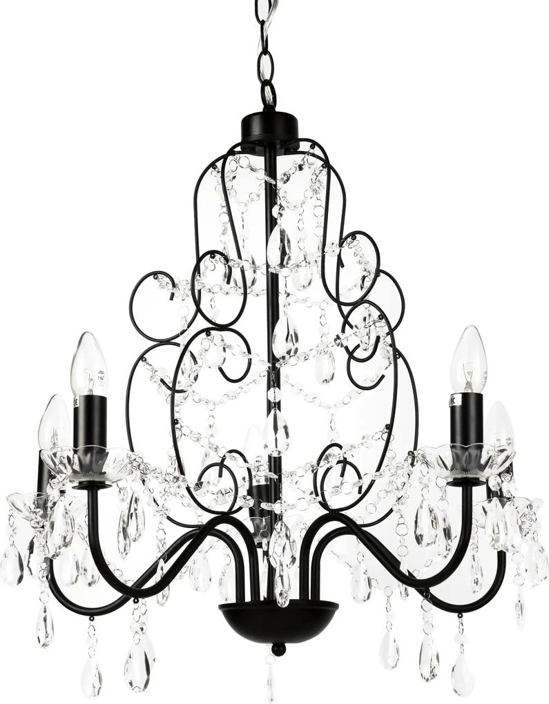 [lux.pro]® Lustra eleganta – lampa de plafon cu cinci brate – 5 x E14 - negru