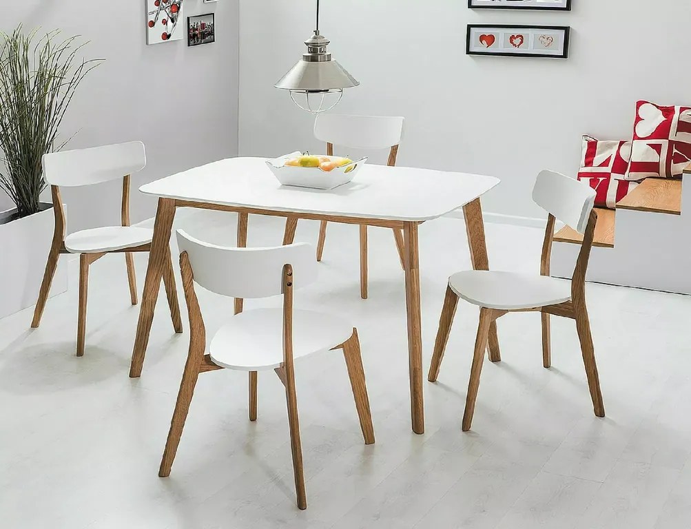 Masa de dining alba MOSSO I 120X75