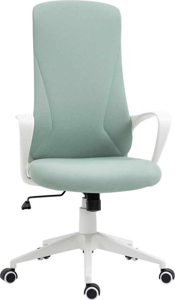 Vinsetto Scaun de birou ergonomic, cu înălțime ajustabilă și balans, 62x56x110-119,5 cm, verde | Aosom Romania