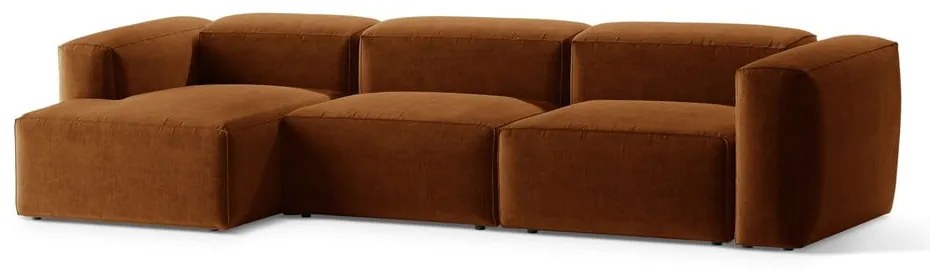 Colțar cărămiziu (cu colț pe partea stângă/cu șezlong) Bergamo – Cosmopolitan Design