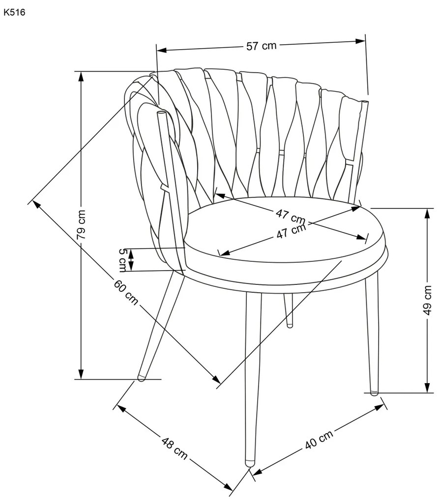 Scaun K516 stofa gri
