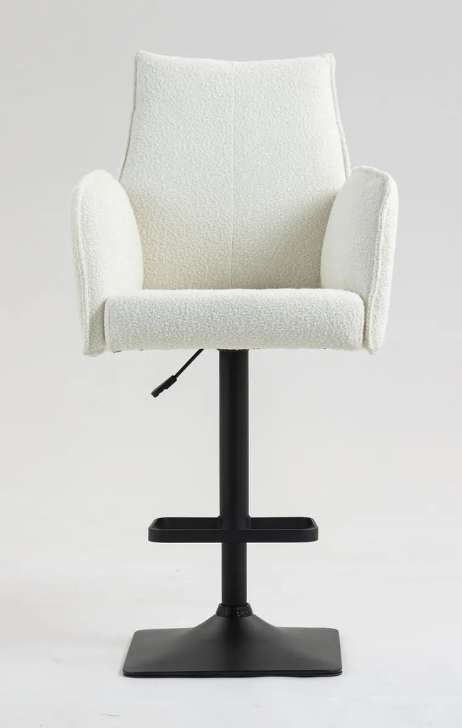 HR280KW Scaun Crem Boucle cu Bază Neagră