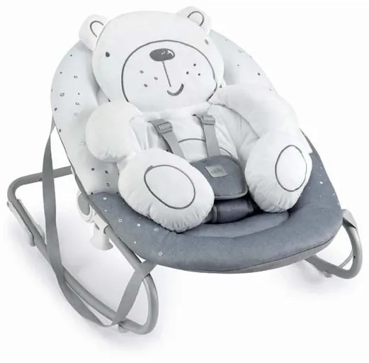 Balansoar si scaun 2 in 1 cu melodii si sunete, 4 viteze pentru leganare bebe, proiector de lumina, Orso Grigio