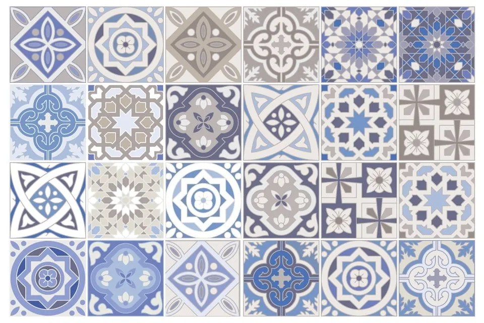 Set 24 autocolante de perete Ambiance Honduras, 15 x 15 cm