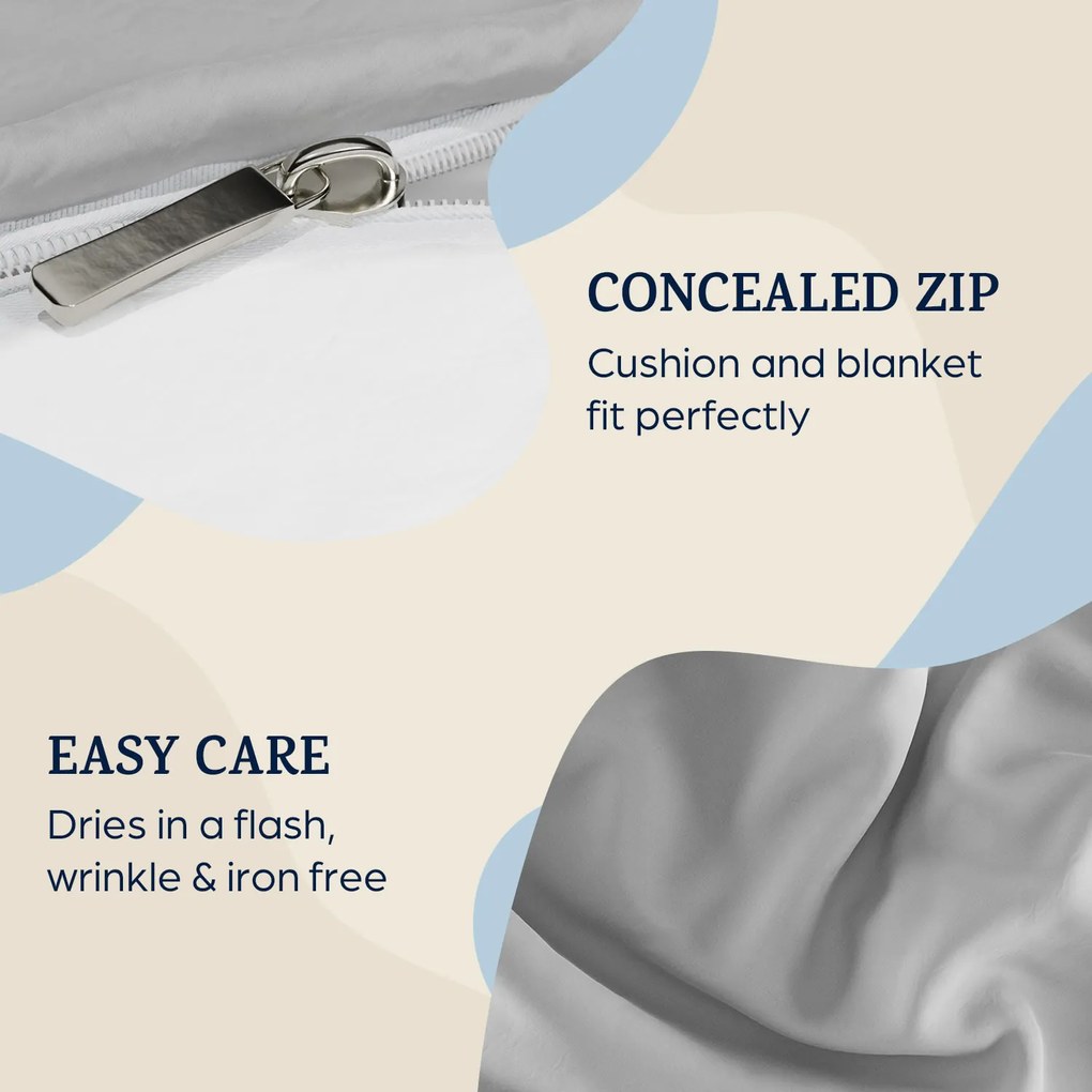 Soft Wonder-Edition, lenjerie de pat, 155x200cm, gri deschis/albă